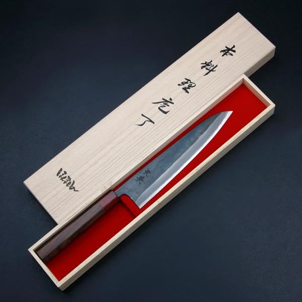Amazon | 元兼 和牛刀 210mm 両刃 青紙スーパー 割込み 黒打ち仕上げ