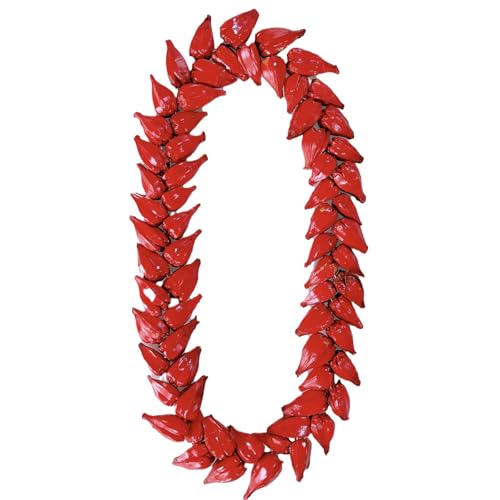 LIKEYO Ula Fala Samoan Necklace for Women Men, Ula Fala Necklace Hawaii Red Decor Beach Natural Necklace