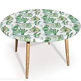 ZUCRCFFY Cactus Round Tablecloth,Table Cover for Indoor Outdoor Party Waterproof Oil-Proof Stain-Res