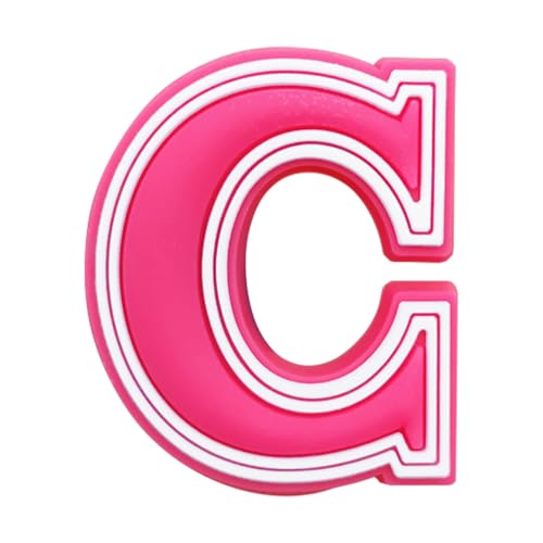 Fancharms Letter Charms Black White Pink Alphabet Accessories for Decoration Charms (Pink-C One Size)