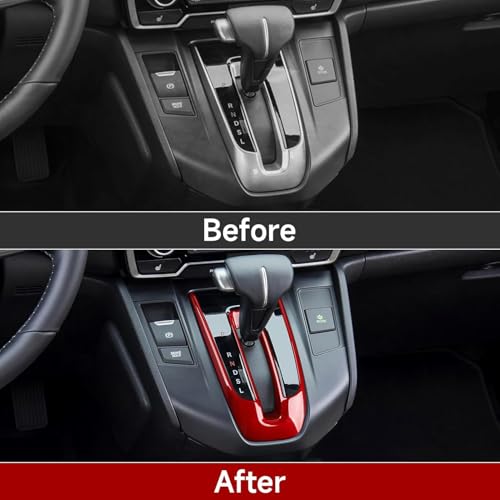 Image of Car Gas Center Gear Shift Panel Decals for Honda CR-V 2017-2022 Accessories CRV ABS Stickers, Red