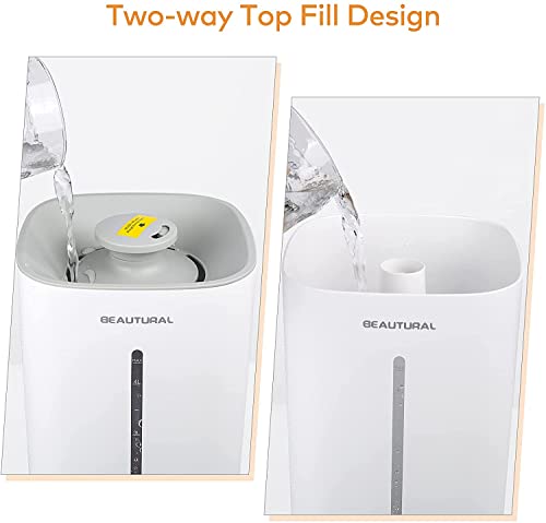 Image of BEAUTURAL Ultrasonic Ambient Humidifier 4.5L, Diffuser with Auto Shut-Off Rotating 360 Baby Rooms Office