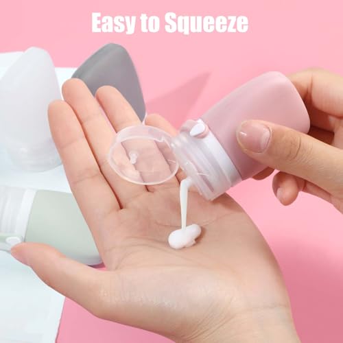 1 oz travel bottles leakproof silicone squeeze bottle mini travel size container for toiletries lotion shampoo and conditioner liquid salad dressing to go condiment tsa approved 4 pack