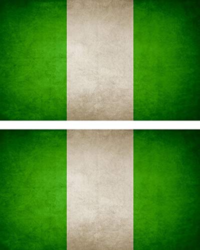 Akachafactory 2X Autocollant Sticker Drapeau Vintage Vieilli NGR Nigeria
