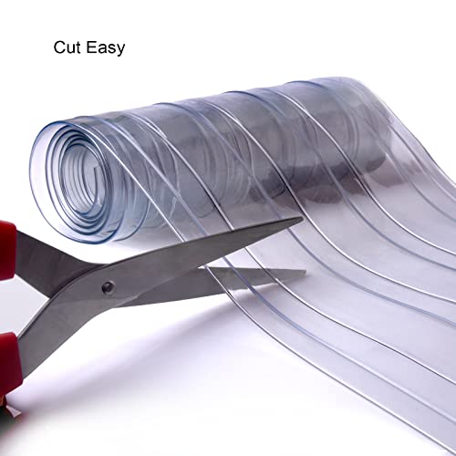 Plastic Vinyl Replacement Strip Curtain-Door - Clear Waterproof Commercial Pvc For Warehouse Doors,Walk-In Freezers Basement Stable Pet House,7.9' X 7" Single Strip #TOP2