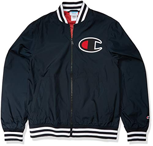 Champion LIFE Men's Satin Baseball Jacket, Black 549334, Small