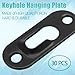 Litoexpe 30 Pcs Single Keyhole Hangers Hanging Plate with 60 Pcs Screws, 43mm x 16mm Metal Keyhole Hanging Fasteners Brackets for Frame Mirror Picture (Black)