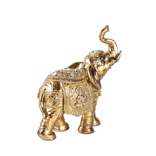 Estatua Decorativa Elefante Dorado en Resina miniatura 7