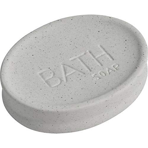 EVIDECO 6475104 Stoneware Soap Dish Cup Bath Sand Stone Effect Natural Beige Ecru