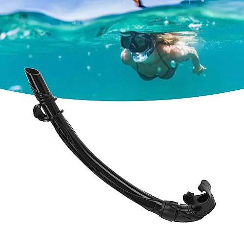 Dry Snorkel, Adult Dive Snorkel Breath Diving Snorkel Tube, PVC Diving Snorkeling Tube with Comfortable Mouthpiece for Diving, Snorkeling Swimming (Black)