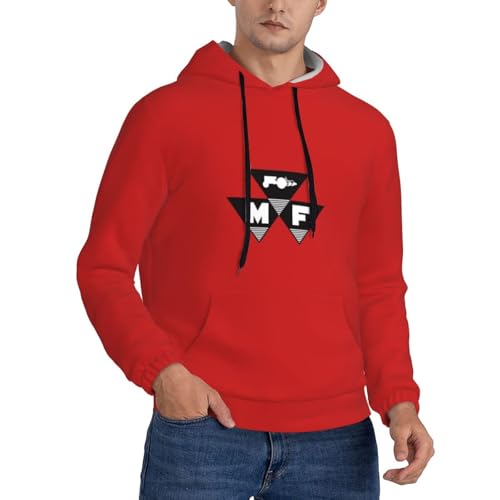 Oicvrct Massey Ferguson Men's Fleece Lined Hoodie - Ultra-Soft Plush Lined Hooded Sweatshirt with Pocket2