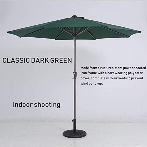 Parasol de marché 9ft en toile vert foncé durable pour table de cour arrière - 4