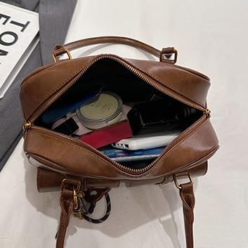 Shoulder Bags for Women Y2k Hobo Tote Handbag Vintage Top Handle Bag PU Leather Shoulder Bag - Image 5