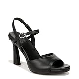 Naturalizer Lala - Sandalias de tacón con correas al tobillo para mujer, Cuero negro, 41 EU
