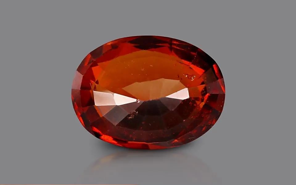 Shree Jewelrs 9.25 Ratti Hessonite Oval Shape Gemstone Original and Certified Natural Gomed Unheated and Untreated Gemstone for Gift Man And Women,Unisex +A3, 9.25, Gemstone, Hessonite