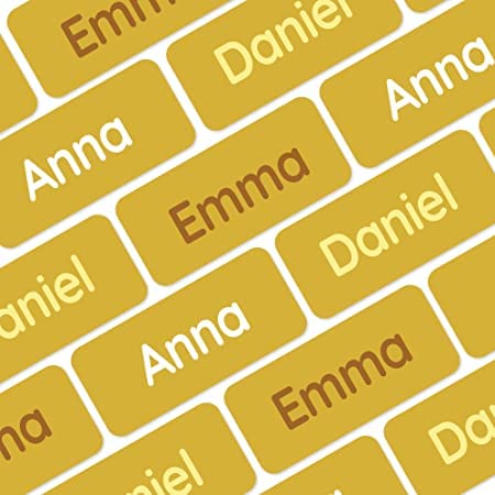 My Nametagsยฎ Award-Winning Name Stickers for Clothes & Items | 56 No-Iron, Washable Stick-On Tags for Babies, Kids & Adults (Golden Yellow) โ image 1