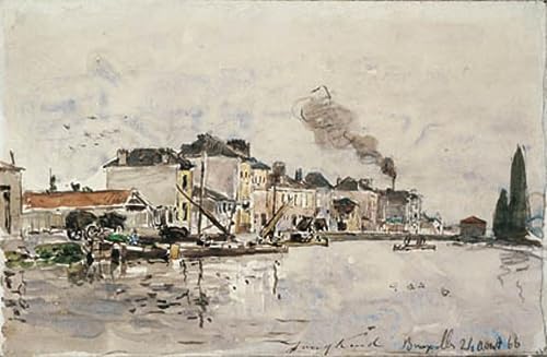 Cuadro sobre lienzo Canales I Bruxelles de Johan Barthold Jongkind 60x90cm para el hogar