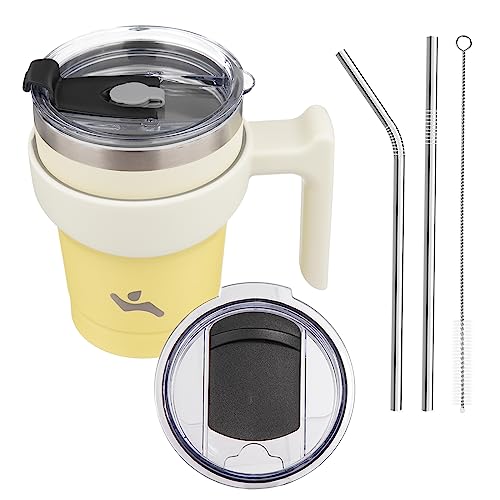 Image of Konokyo 10 oz Tumbler with Handle and Straw, Insulated Travel Mug
