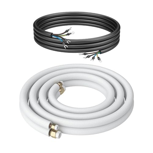 Kältebringer 4m Kältemittelleitung 1/4' + 3/8' Zoll - Kupferleitung Isoliert - Kupferrohr Montage-Set für Split-Klimaanlagen, 4-adrig