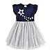 VIKITA Vestido Patrón de Mariposa Unicornio Algodón Tulle Tutu Manga Corta Niñas SH4581 8T