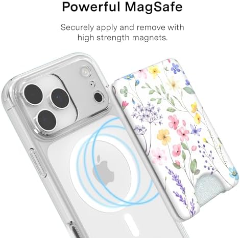 VELVET CAVIAR compatible with MagSafe Wallet 2.0 | Magnetic Card Holder Wallet for iPhone 17/16/15/14/13/12 or Phone Cases compatible with MagSafe | Enchanted Floral - 3
