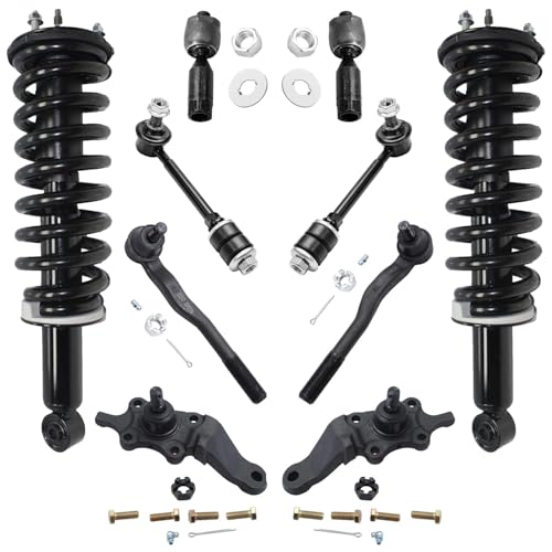Image of Detroit Axle - 4WD Front 10pc Struts Kit for 96-02 Toyota 4Runner, Struts & Coil Spring Tie Rods Sway Bars Lower Ball Joints 1996 1997 1998 1999 2000 2001 2002 Replacement Suspension