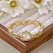 BESTKANG Elegant Women's Gold Vintage Bracelet Watch - Oval Dial Quartz Dress Watch - Waterproof Fashion Wristwatch for Women (B Gold White)