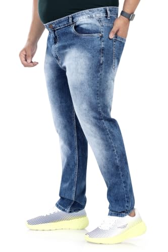 Image of Pluss Tribe - Plus Size Jeans for Men - Denim Jeans - Ideal for Casual, Office Available Sizes : 40 to 52