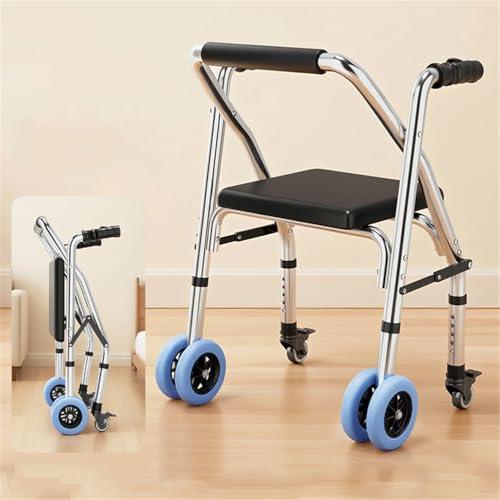 WSNCXFW Andadores Plegables Ligeros para Personas Mayores, con muletas Manos Libres, Andador para Fractura de Tobillo con Altura Ajustable y muletas de Rodilla para Adultos