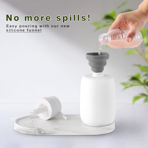 Matte White Soap Dispenser Bathroom,Ceramic Soap Dispenser Lotion Pump Dish Soap Dispenser for Kitchen,16oz Refillable Liquid Hand Wash Dispenser for Bathroom (Rubber Paint) by YDSluock - Image 4