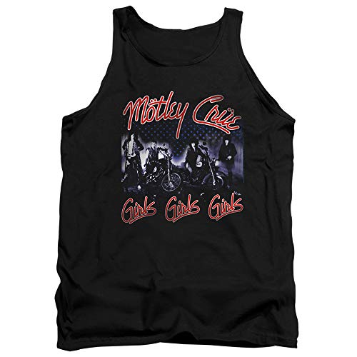Motley Crue Girls Unisex Adult Tank Top for Men and Women, Medium Black