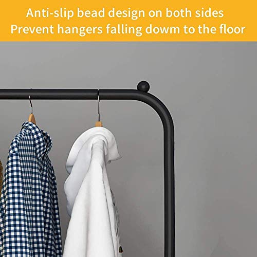Image of Owme Heavy Duty Metal Garment Rack with Wheels | Portable Clothes Hanging Stand | Rolling Clothing Rack for Bedroom, Laundry & Retail Store | Space Saving Cloth Stand - RAIL BLACK