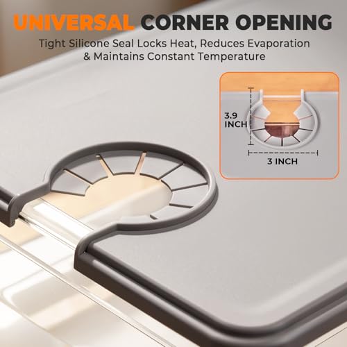 Image of HOMENOTE Sous Vide Container with Collapsible Silicone Lid, 12 Qt Kit | BPA-free kit with rack, sleeve and magnetic time-temperature guide for the fridge; fits Anova and most sous vide cookers.