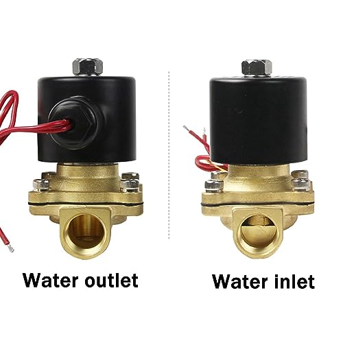 Électrovanne pneumatique DN32 en laiton robuste, vanne électrique normalement ouverte 12V - 4