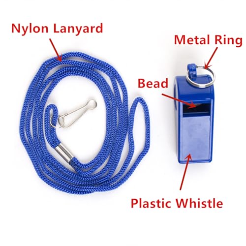 Silbatos de plástico con cuerda nylon, pack 2 unidades miniatura 2