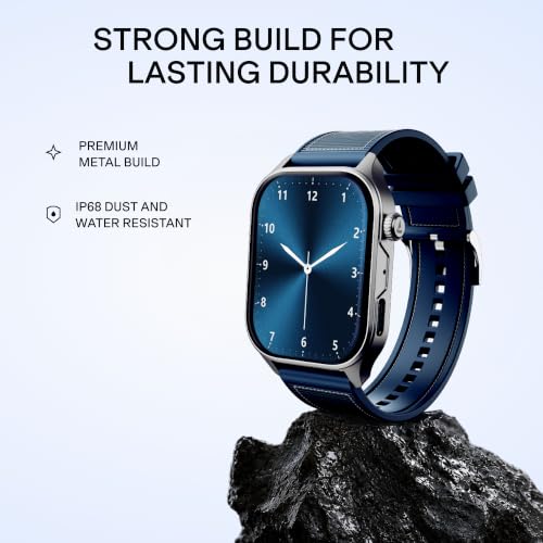 Image of boAt Ultima Vogue 2, India's First AMOLED Type-C Smartwatch, 1.96 inch Display, 1000 nits Brightness, Metal Body w /Premium Straps, 10-Days Battery Life, Smartwatch for Men & Women (Deep Blue)
