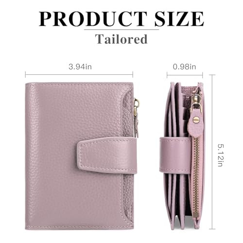 Image of FALAN MULE Small Wallet for Women Leather Bifold Compact RFID Blocking Small Womens Wallet Purse