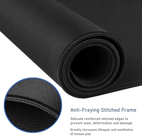 Image of Vegan Leather Desk Mat | Large Reversible Mouse Pad & Computer Table Protector | Dual-Side Waterproof Extended Laptop Pad with Edge-Stitched Design
