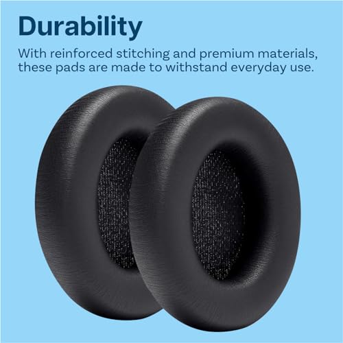 Almohadillas para auriculares de reemplazo para Beats Studio Pro inalámbricos con cancelación de ruido, de MMOBIEL – Almohadillas con espuma viscoelástica y cuero sintético de proteína PU – Aislamiento acústico – Negro miniatura 5