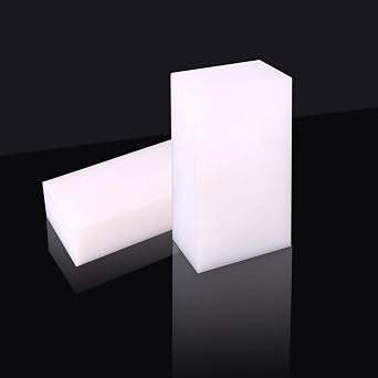 قطعتان من كتلة بلاستيكية HDPE 2" x 6" x 3" صفائح صلبة مستطيلة من البولي إيثي للتصنيع،كتلة بيضاء عالية الكثافة للهندسة، مشاريع DIY لتحسين المنزل