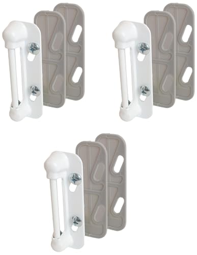 Image of Prime-Line K 5117 Aluminum Painted White, Spring-Loaded Screen Door Strike Plate (1 Set) (Pack of 3)