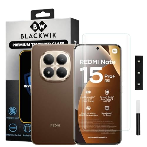 Image of Blackwik UV Curved Tempered Glass for Redmi Note 15 Pro Plus 5G | 1-Pack