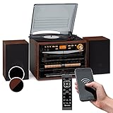 LEISTUNGSFÄHIGER PLATTENSPIELER: Mit unserem Turntable entdeckst du den Vinyl-Plattenspieler aufs Neue! Dieser Retro-Plattenspieler kommt mit 3 wählbaren Geschwindigkeiten von 33 1/3, 45 und 78 RPM (inklusive 45-RPM-Adapter).