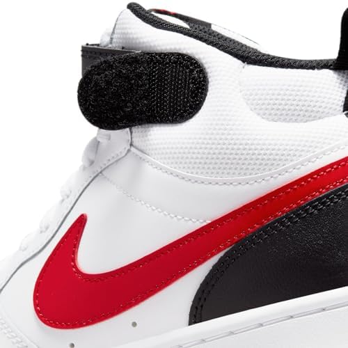 Nike Court Borough Mid CD7782-110 Boys Casual Shoes (White/University RED-Black) | Image 5