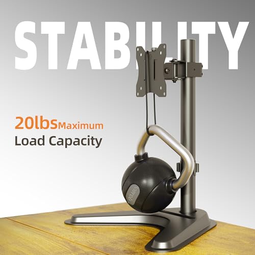 Image of Claiks Monitor Mount, Ergonomic Adjustable Monitor Stand for Max 32 inch Screens, Adjustable Stand up to 20 lbs, VESA Mounting Holes 75&100mm, Black