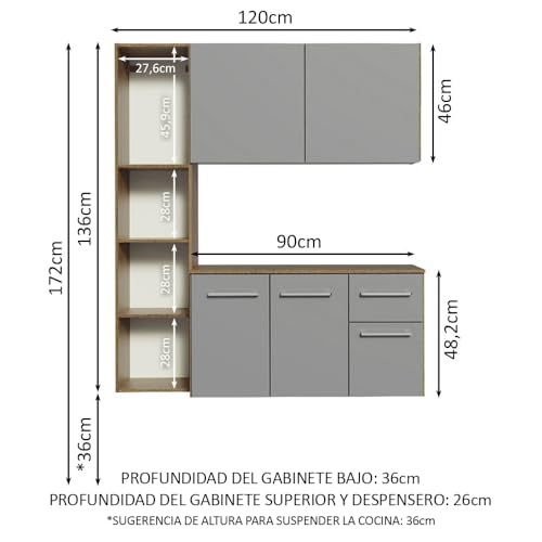 Consejos para Comprar Cocina Integral Gris los preferidos por los clientes. 14 Imagen adicional
