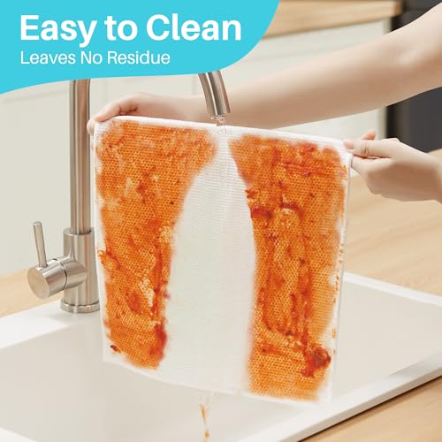 Image of JOYMOOP 8 Pack Non Scratch Wire Dishcloths for Kitchen, 2 Sided Dish Towels, Reusable Cleaning Rags, Dish Cloths for Washing Dishes and Dish Rags for Washing Dishes, Quick Dry, 10 inch x 10 inch
