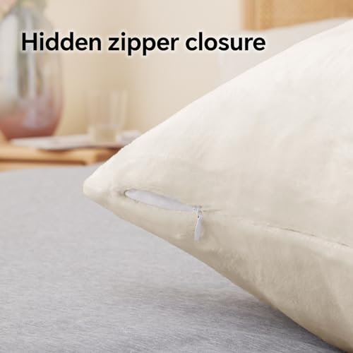Image of BEDELITE Flannel Pillowcases Standard Set of 2, Off White, 20x26 Inches