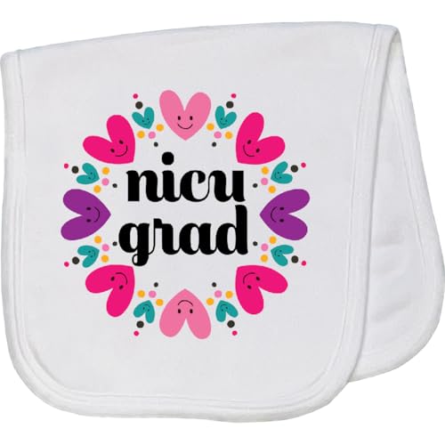inktastic NICU Graduate Announcement Wreath Girls Baby Burp Cloth White 45beb