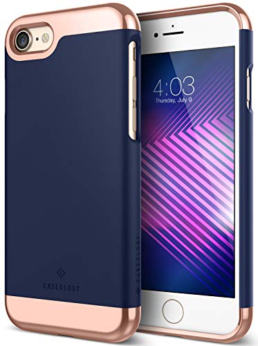 Caseology Savoy for Apple iPhone 8 Case (2017) / for iPhone 7 Case (2016) - Stylish Design - Navy Blue